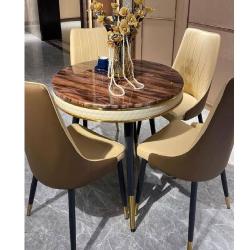 QUALITY DESIGNED ROUND MARBLE DINING TABLE WITH 6 CHAIRS - AVAILABLE (SAINT) - deluxe.com.ng