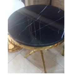 QUALITY DESIGNED GOLD & BLACK MARBLE LEG CENTER TABLE - AVAILABLE (MOBIN) - deluxe.com.ng