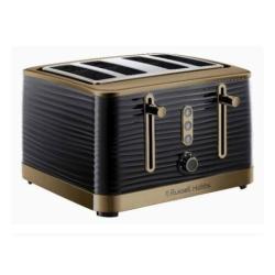 Russell Hobbs | Inspire Brass Black 4 Slice Toaster -deluxe.com.ng