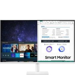 SAMSUNG M5 Series 27-Inch FHD 1080p Smart Monitor & Streaming TV (Tuner-Free), Netflix, HBO, Prime Video, & More, Apple Airplay, Bluetooth, Built-in Speakers, Remote Included (LS27AM501NNXZA), White (PW)