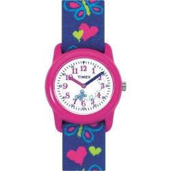Timex Girls Time Machines Analog Hearts, Butterflies Fabric Watch |T89001|