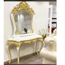 QUALITY TOUCH OF GOLD SIDE TABLE WITH GLASS - AVAILABLE (SOFU) - Deluxe.com.ng