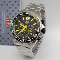 TAG HEUER EXCLUSIVE DESIGNERS WRISTWATCH SILVER CHAIN | BLACK AND YELLOW SCREEN (SAWW) - DELUXE.COM.NG