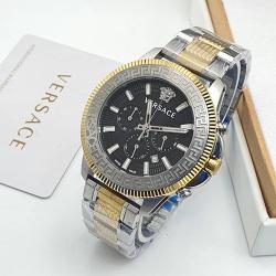 VERSACE EXCLUSIVE DESIGNERS WRISTWATCH WITH SILVER AND TOUCH OF GOLD CHAIN WITH BLACK SCREEN (GAWA) - DELUXE.COM.NG