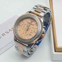 VERSACE EXCLUSIVE DESIGNERS WRISTWATCH WITH SILVER AND TOUCH OF GOLD CHAIN WITH GOLDEN SCREEN (GAWA) - DELUXE.COM.NG