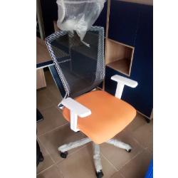 QUALITY DESIGNED VISITORS CHAIR - ORANGE & BLACK COLOR (FICO) - deluxe.com.ng
