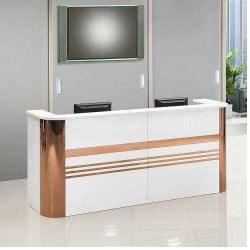 QUALITY DESIGNED BROWN & WHITE  OFFICE FRONT DESK - AVAILABLE (NOFU) - deluxe.com.ng