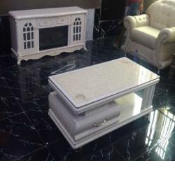 QUALITY DESIGNED WHITE CENTER TABLE WITH SHELF -AVAILABLE (SATEC) - deluxe.com.ng