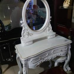 WHITE DRESSING TABLE WITH GLASS MIRROR (1530)