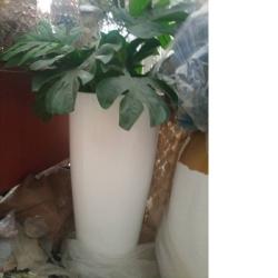 WHITE FIBRE FLOWER POT WITH ROUND BASE WITHOUT FLOWER (SWEN) - DELUXE.COM.NG