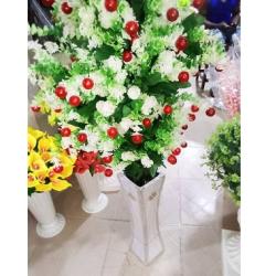WHITE FLOWER POT WITH GREEN WHITE & RED FLOWERS (IWSL) - DELUXE.COM.NG