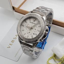 VERSACE EXCLUSIVE DESIGNERS WRISTWATCH WITH SILVER CHAIN | DATE AND WHITE SCREEN (SAWW) - DELUXE.COM.NG