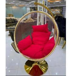 QUALITY DESIGNED RED & GOLD ROUND CUSHION CHAIRS  - AVAILABLE (SOFU) - deluxe.com.ng