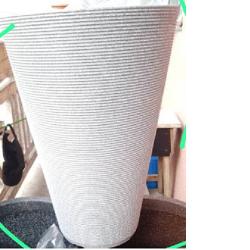 WHITE STONE V-SHAPED DESIGNED FLOWER POT WITHOUT FLOWER WITH ROUND BASE (PEGLO) - DELUXE.COM.NG