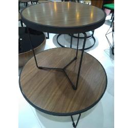 QUALITY DESIGNED WOODEN TOP & BLACK FRAME CENTER TABLE & 2 SIDE STOOLS - AVAILABLE (JAFU) - deluxe.com.ng