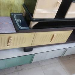 CREAM & BROWN TV STAND WITH DRAWERS (1530)