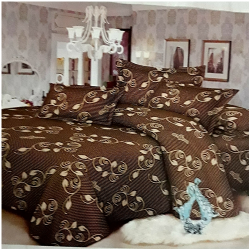 Deluxe Bedsheet With 4 Pillow Cases - Brown