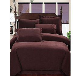 Deluxe Plain Cotton Bedsheet - Brown 6ft*6ft With Pillow Cases