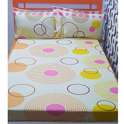 Deluxe Circle Design Bedsheet With 2/4 Pillow Cases