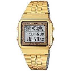 CASIO GENTS A500WGA-9DF METAL BASIC DIGITAL WORLD TIME SMALL WATCH - Deluxe.com.ng