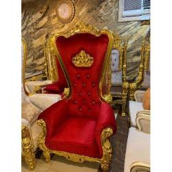 QUALITY DESIGNED RED & GOLD ROYAL CHAIR - AVAILABLE (MOBIN) - deluxe.com.ng