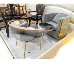 QUALITY DESIGNED GRAY & GOLD SOFA CHAIRS - AVAILABLE (SETIN) - deluxe.com.ng