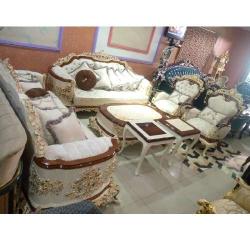 QUALITY DESIGNED ROYAL CREAM 7 SEATERS SOFA CHAIRS -AVAILABLE (SETIN) - deluxe.com.ng