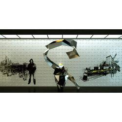 PVC FOR OFFICE 3D TEXTURED WALL PANELS 