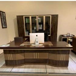 QUALITY DESIGNED 2 METER BROWN OFFICE TABLE & CABINET- AVAILABLE (NOFU) - deluxe.com.ng