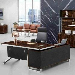 QUALITY DESIGNED BROWN EXECUTIVE OFFICE TABLE, CHAIR  & EXTENSION- AVAILABLE (NOFU) - Deluxe.com.ng