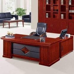 QUALITY DESIGNED BROWN EXECUTIVE OFFICE TABLE, CHAIR  & EXTENSION- AVAILABLE (NOFU) 