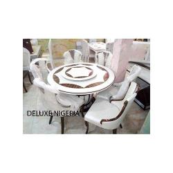 Marble Pygan Dinning Set Furniture + 6 Sitting Dining Chairs -  deluxe.com.ng