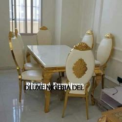 Elegant Marble Dinning With 6 Chairs