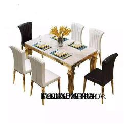Marble Dining Table Marble With Six Chair (II) 