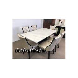 Marble Octin Dinning Set Furniture + 6 Dining Chairs 