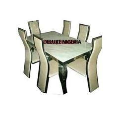 Elegant Marble Dinning With 6 Chairs 