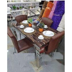 Marble Chintel Dinning Set Furniture + 6 Dining Chairs 