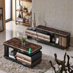 QUALITY COFFEE BROWN CENTER TABLE WITH DRAWER &TV STAND -AVAILABLE (SATEC) - deluxe.com.ng