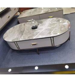 QUALITY DESIGNED WHITE & BROWN CENTER TABLE WITH TV STAND - AVAILABLE (JAFU)