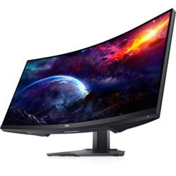 Dell S3422DWG 34-inch Curved Monitor with 144Hz Refresh Rate, WQHD (3440 x 1440) Display, Black, usb-3 charging capability, HDMI, DP (PW) 