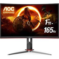 AOC CQ32G2S 32″ Curved Frameless Gaming Monitor 2K QHD, 1920×1080, 165Hz, HDMI, DP  Free Sync, Height adjustable (PW)