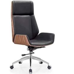 BLACK & BROWN BACK OFFICE CHAIR WITH LOW ARMS (DESIN)