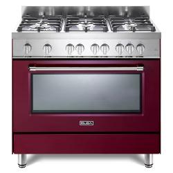 Elba Gas Cooker | 90cm 6 Gas Burners + Gas oven -EX966FG NG - Red Colour - deluxe.com.ng
