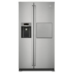 Electrolux Refrigerator | 91cm, 608 Litres, 178 Height, Electrolux EAL6142BOX Anti-fingerprint Fridge-Freezer, Side By Side Door In Stainless Steel Colour - deluxe.com.ng