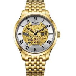 ROTARY GB02941/03 MEN'S GREENWICH STAINLESS STEEL GOLD WATCH