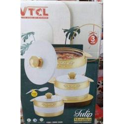 VTCL Insulated Serving Food Flask - 3 Pieces (N) - deluxe.com.ng