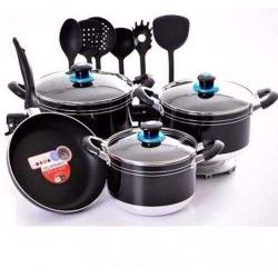 Sumo | 3 Set Cooking Pots With Frying Pan And Cooking Spoon- deluxe.com.ng