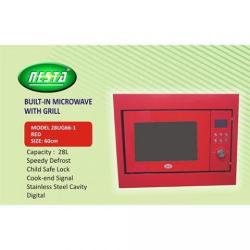 NESTA 60CM BUILT IN MICROWAVE WITH GRILL |28UG66-1| (RED) - deluxe.com.ng