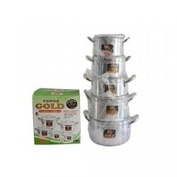 TOWER GOLD COOKING POT SET -5PIECES - deluxe.com.ng