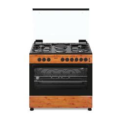 AEON GAS COOKER | 90 X 60CM, 4+2 BURNER, GRILL TURKEY GAS COOKER, EURO TYPE AUTO IGNITION, OVEN LAMP, OVEN TIMER, DOUBLE GLASS OVEN, WOOD - S9422GEIMEDBW - deluxe.com.ng